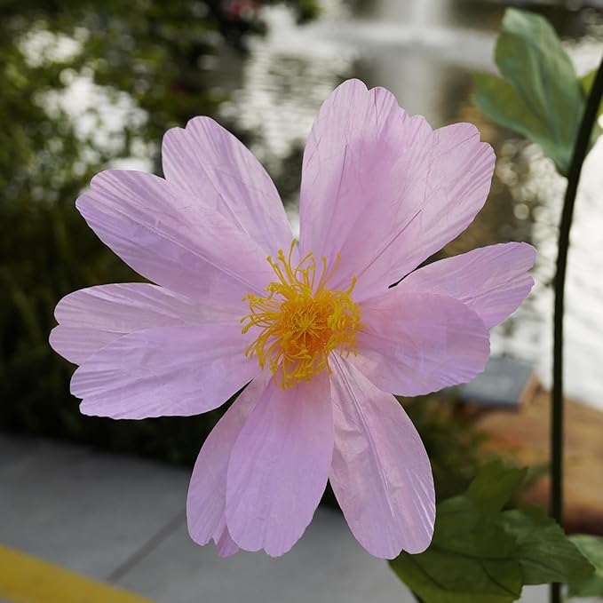 Artificial Giant Flowers for Decoration,Large Paper Daisies Flowers with Stems and Stands Base,Big Flower Decor for Wedding Birthday Party Garden, Party Banquet Background Decor (Pink)