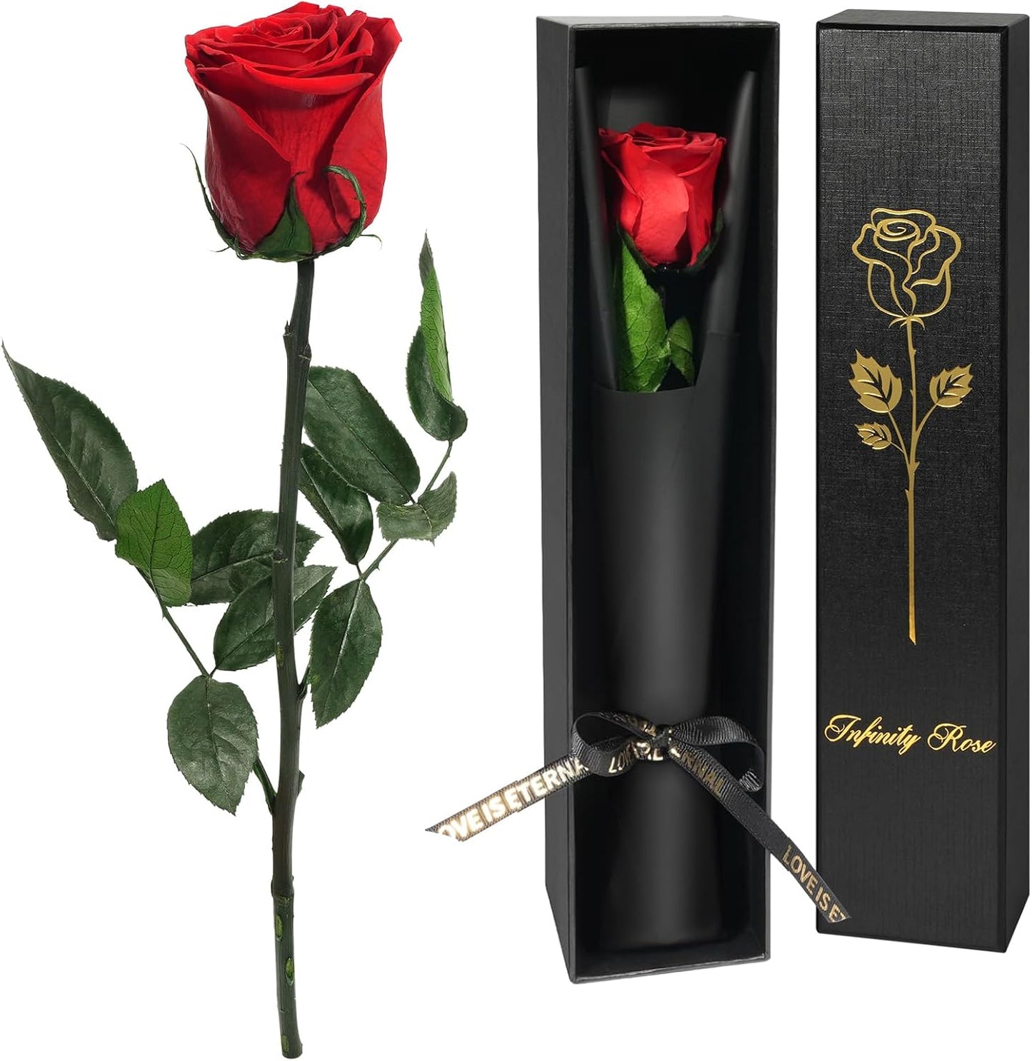 Yamonic Preserved Flowers Rose Gifts for Women Mom, Mothers Day Rose Flower Gifts for Mom, Forever Real Flowers Birthday Mom Gifts for Her, Grandma, Girlfriend, Wife Gifts for Anniversary (Red)