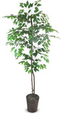 LCG Florals- 6 ft Ficus Tree in Copper Metal Pot with Real-Wood Trunk - Indoor and Outdoor Faux Plants for Patio, Living Rooms, Offices & Outdoor Spaces