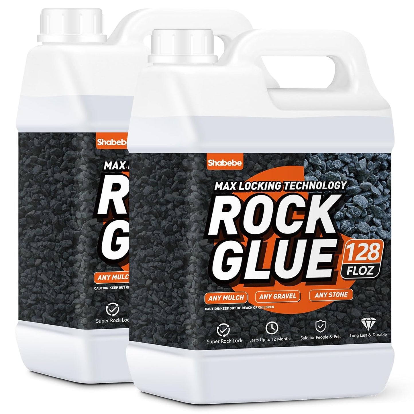 Rock Glue, Mulch Glue 2Gallon Long-Lasting Dries-Clear Strong Pea Gravel Binder for Pebble Fast-Drying Pebble Glue&Gravel Hold Mulch for Landscaping, Pine Straw, Outdoor Strong Stone Hold