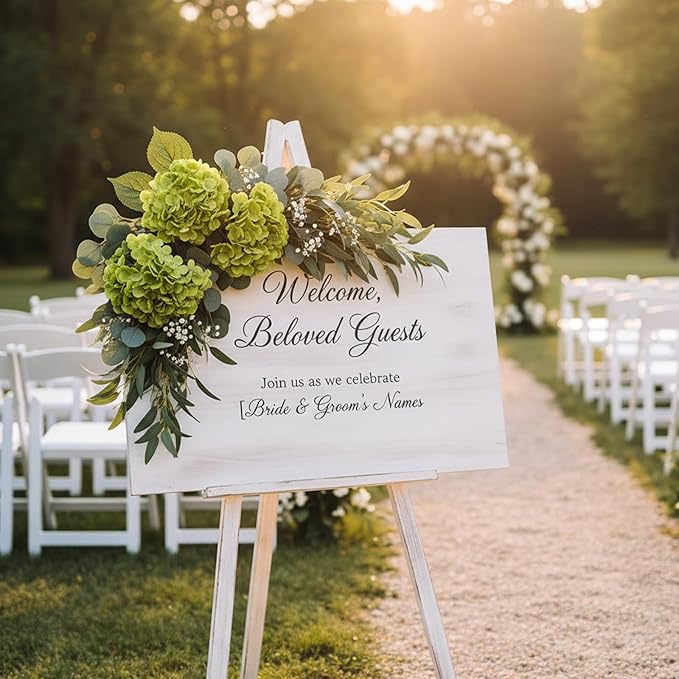 3 Pcs Green Hydrangea Artificial Flowers, 19 inch Faux Hydrangeas Real TouchFlowers, Long Stem Artificial Flowers for Tall Vase Home Wedding Bouquets Centerpieces Party Living Room Decoration