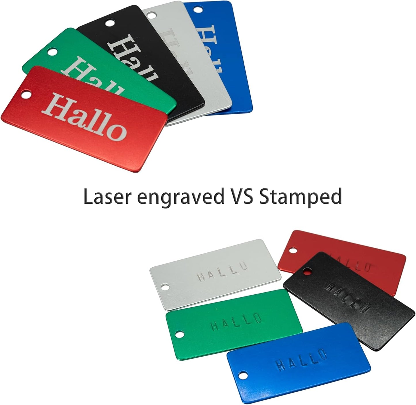 StayMax Anodized Aluminum Engraving Blanks 1x2 Inch 50 Pack (Blue)