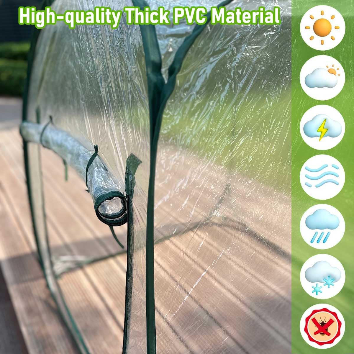 Plant Mini Greenhouse Pop Up Greenhouse Covers, Transparent Freeze Protection PVC Tent with Roll-up Zipper Entry Doors for Indoor and Outdoor Gardens Protecting Plant from Cold Frost (PVC, 39x39x39in)