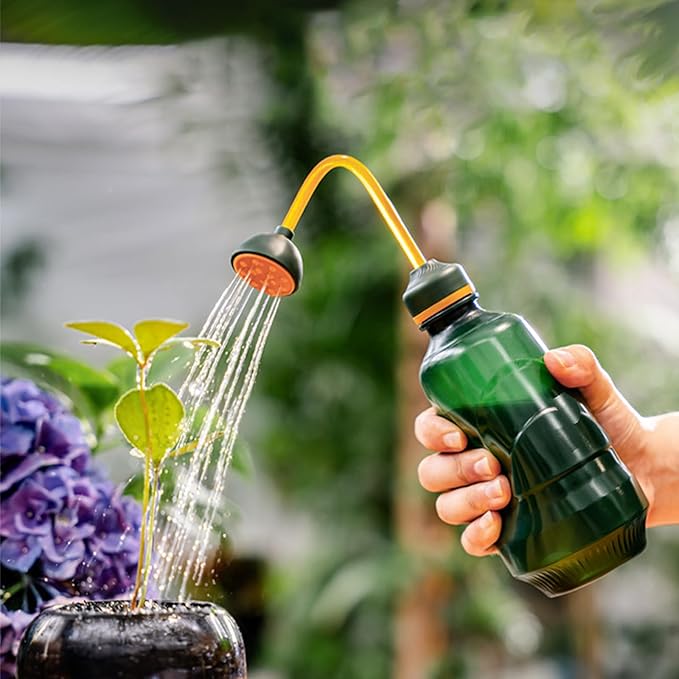 Watering Can for Seedlings, Small Watering Can for House Plant Garden Flower 0.45L (Green)