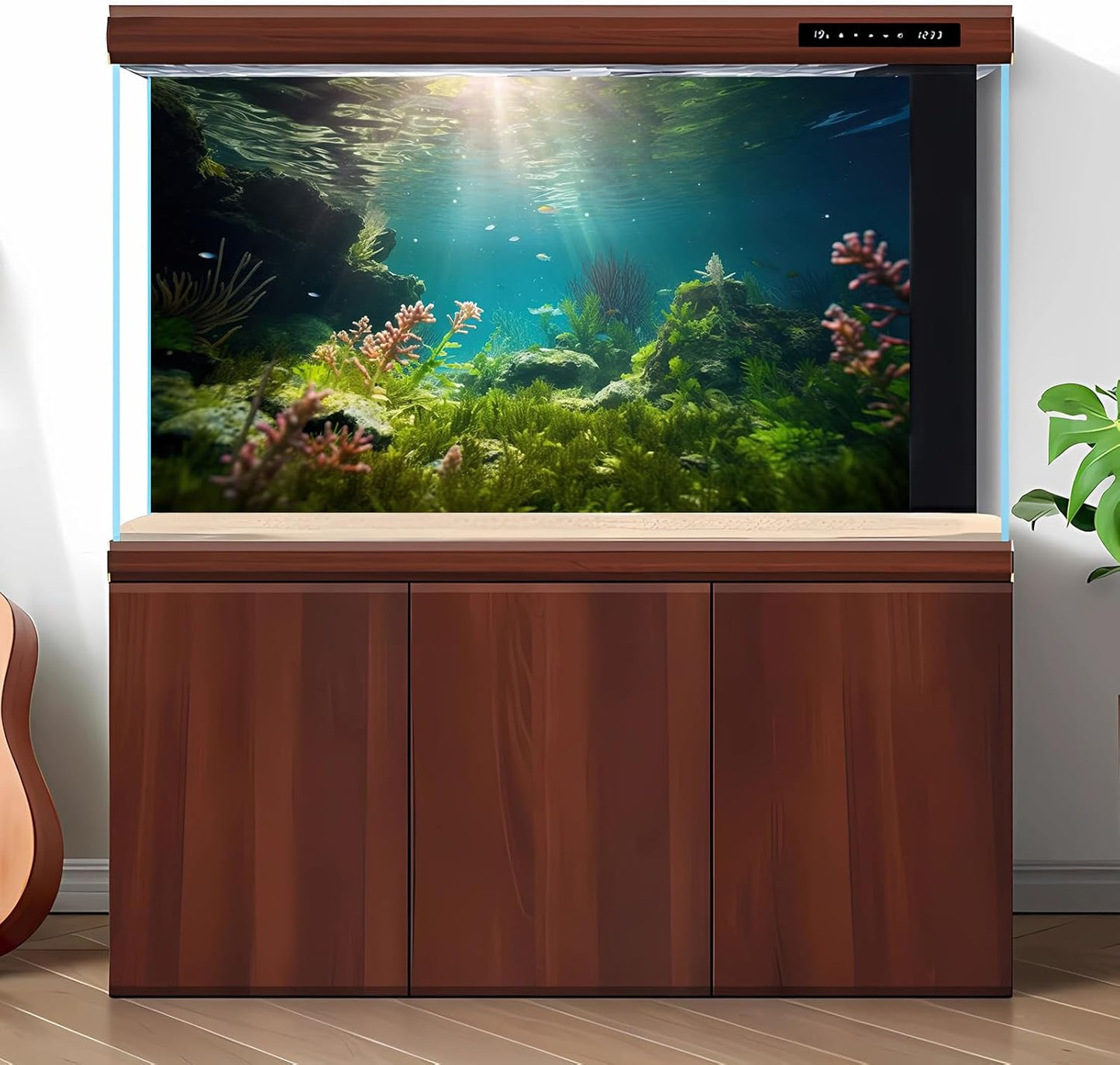 Ocean Floor Fish Tank Background Under The Sea Aquarium Background Underwater Aquatic Plants Sunray Terrarium Backgrounds Deep Sea Rock Tropical Aquarium Fish Tank Backgrounds Decors 24x12in
