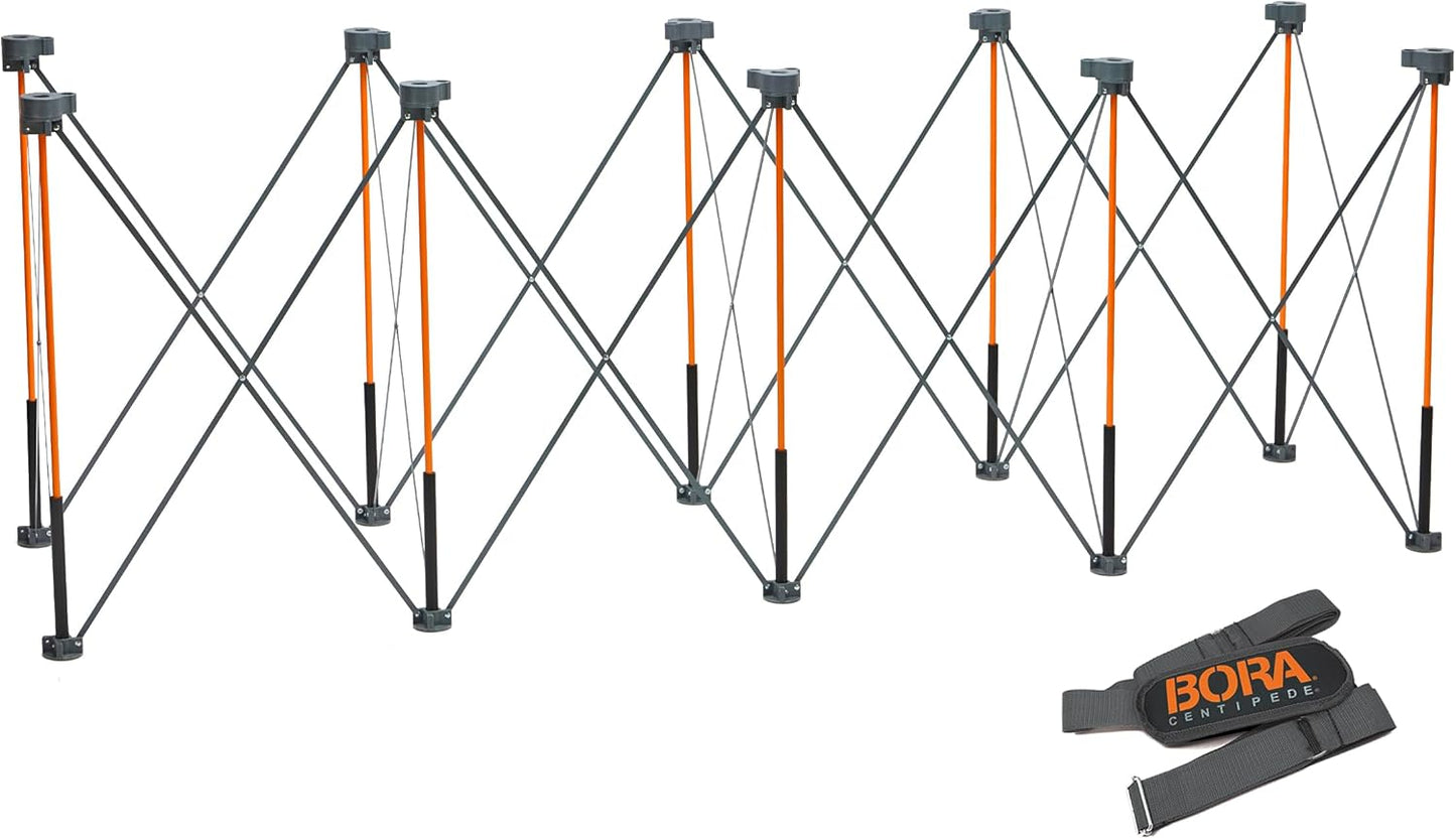 BORA Centipede CT10 36 inch Tall Portable Folding Workbench with Carry Strap, Collapsible Workstand, Construction Table, Support, Sawhorse, 2Ft X 8Ft, 36 inch Work Height, 2,500lb Weight Capacity