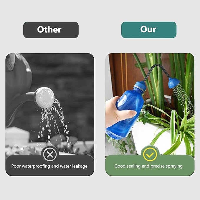 Watering Can for Seedlings, Small Watering Can for House Plant Garden Flower 15oz/0.45l (Blue)