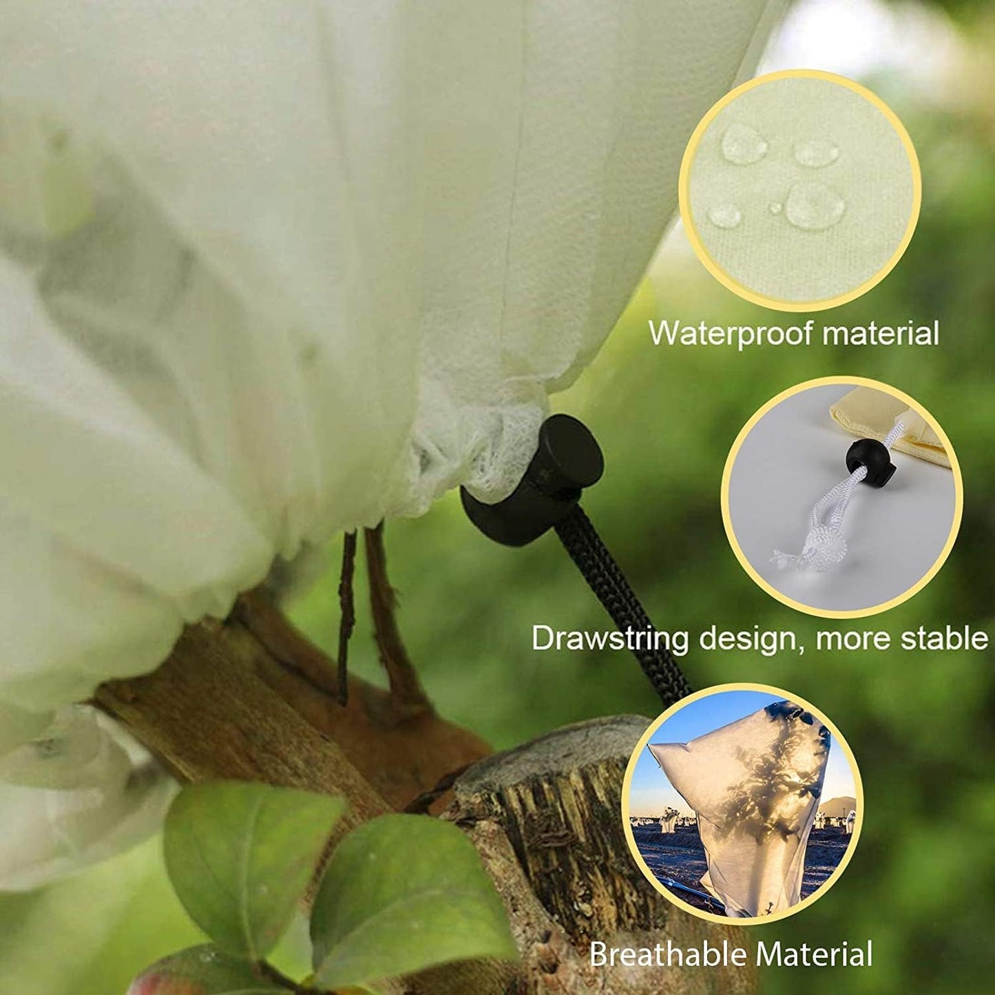 MIXC 2-Pack Plant Cover Tree Blanket Jacket Freeze Frost Protection Cloth for Potted Plants Fruit Trees (70.9‘’W×82.7‘’H)