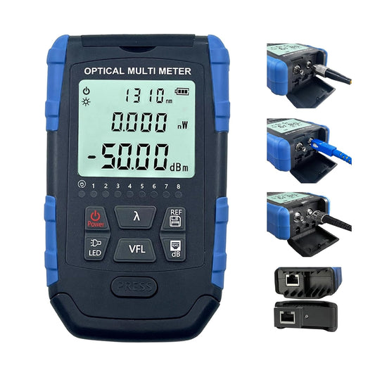 5-in-1 Fiber Optic Cable Tester - Portable Optical Power Meter With Light, FC/SC/ST Universal Interface