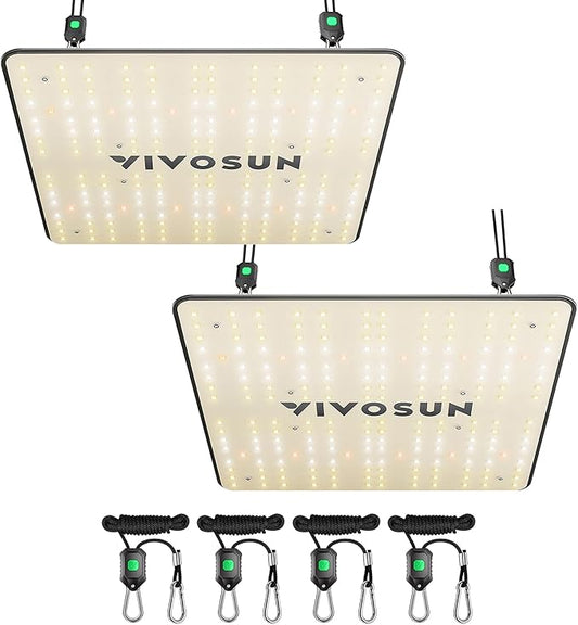 VIVOSUN LumaLight 100W 2-Pack LED Grow Light, Full Spectrum Plant Light, Smart Dimmable & High PPFD for Indoor Plants Seedling Vegetables Bloom, Fits 2×2/2×4 Grow Tents