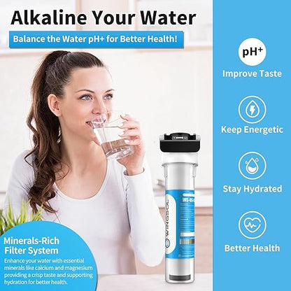 WINGSOL Jumbo Under Sink Water Filter with Faucet, NSF/ANSI 53&42, Reduce 99.99% Lead, Chlorine, Sediment, Mineralize & Alkalize Water, 24K Gallon Long-Lasting, Quick Change, Life Indicator