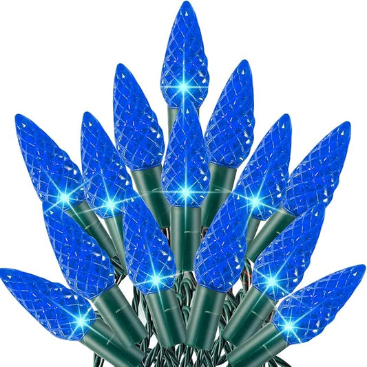 TW SHINE C6 Christmas String Lights, 200 LED 66 FT Christmas Lights Outdoor with 8 Modes Timer, Waterproof Connectable for Indoor Yard Xmas Tree House Christmas Decorations (Blue)