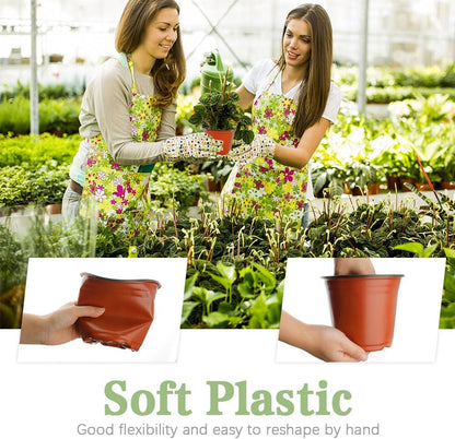 100 Pcs Plant Nursery Pots, 6 Inch Large Plant Seedling Pots with Labels Plastic Plant Flower Pots with Drainage Holes Indoor Outdoor for Succulent Cutting Transplanting