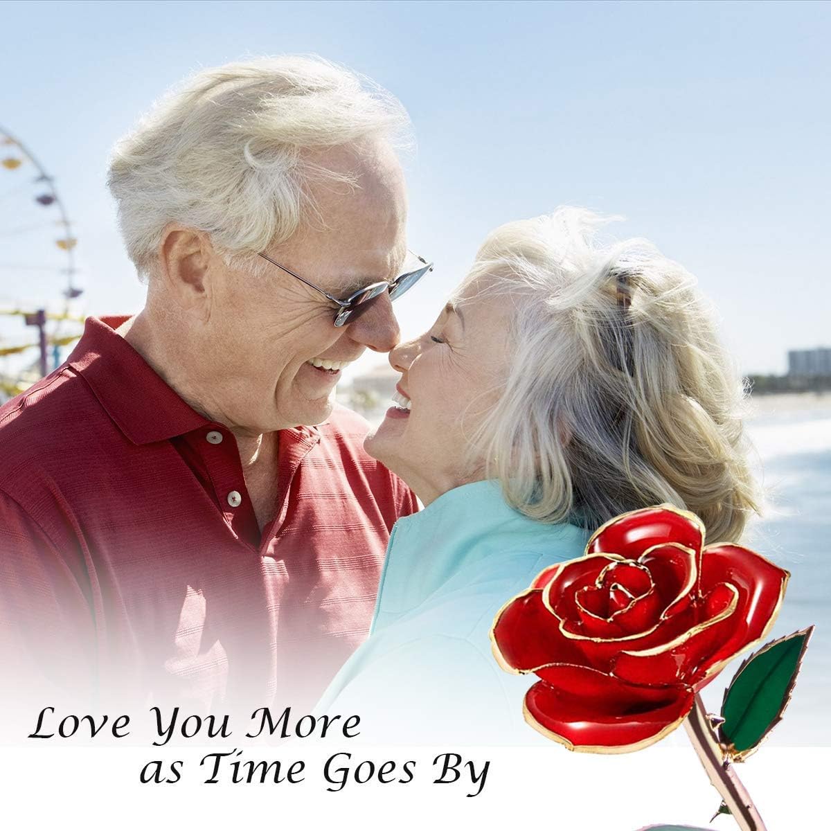 Suturun Gold Dipped Rose,24K Gold Rose with Transparent Stand,Real Long Stem Eternity Rose Flower Best for Her,Mom,Wife,Girlfriend,Anniversary,Mothers Day,Birthday,Valentine's,Wedding