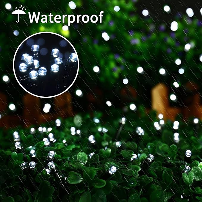 JMEXSUSS 250 LED White Christmas Lights Outdoor, 91.5ft Extendable White String Lights Indoor, Christmas Tree Lights with 8 Modes for Room Garden Patio Wedding Party Christmas Decorations