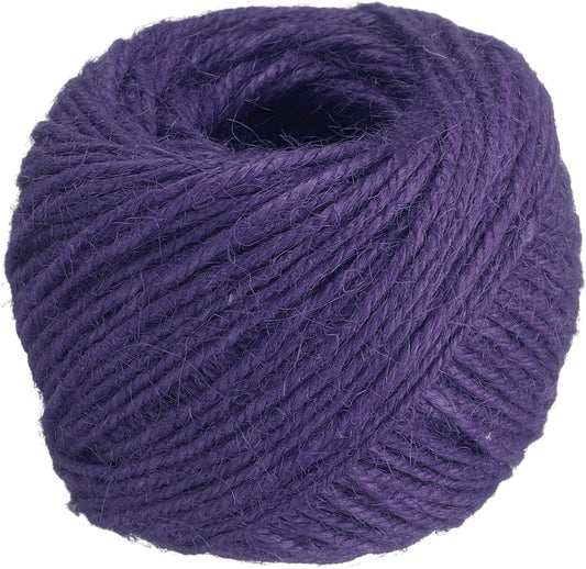 uxcell 164 Feet Natural Jute Twine String,2mm Thin Garden Twine Rope Colored Plant String Cord for DIY Art Crafts Gift Wrapping Decoration Packing Gardening Plant Hanger,Purple