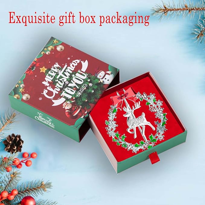 Christmas Ornaments 2025,Xmas Keepsake Pendant, Christmas Tree Ornament Handcrafted Metal DIY Hanging Craft Collectibles for Xmas Trees Home Party Party Gifts (Deer)