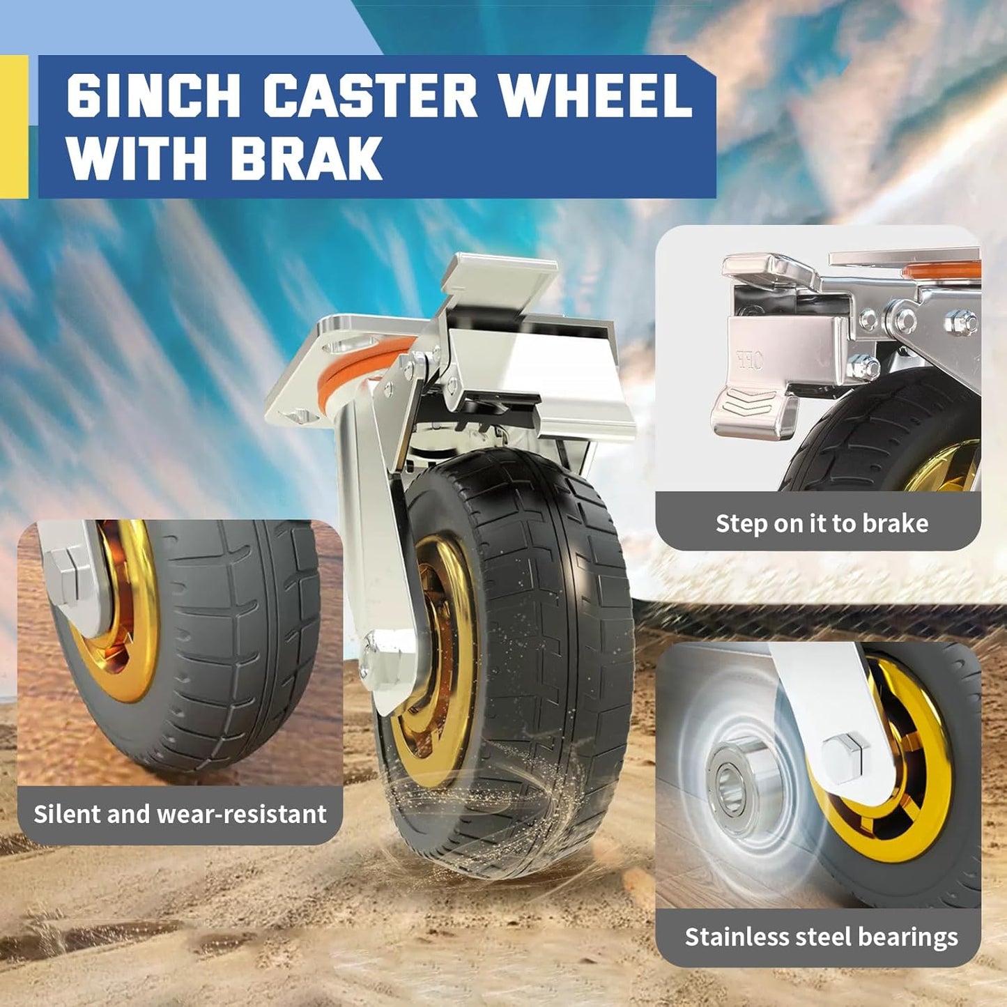 Platform Truck Cart with Detachable Baffle Guardrail,Heavy Duty 48x24 Inch Flatbed Cart with 2000 LBS Weight Capacity and 6In Swivel Caster Transporting Heavy Loads and Barrel with Ease & Efficiency