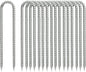 Ground-Stakes-Heavy-Duty-12 inch, U-Hook Rebar Stakes Galvanized Anti-Rust 20pcs Garden Stakes Metal Ground Anchors for Garden Dog Fence Chicken Coop Tent Trampoline Accessories Deer Fence