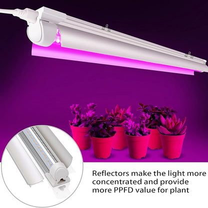8 Pack LED Grow Light 2FT, Upgrade 192W(8×24W) High Intensity Full Spectrum Indoor Grow Lights with High PPFD Value, T8 Grow Lights for Indoor Plants, Seed Starting, Succulent, Vegetables