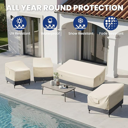 Extra Heavy Duty 2 Seater Outdoor Couch Cover Waterproof Up to 8000pa, Patio Furniture Sofa Covers with Air Vent, Outdoor Loveseat Bench Cover, 76" W x 33" D x 32"H