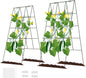 DOEWORKS Cucumber Trellis, 39" High Foldable A Frame Garden Trellis, 2 Pack, Plant Support for Climbing Cucumber, Beans, Tomatoes, Flowers, Green