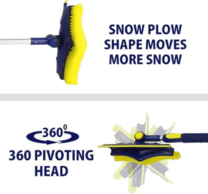 Michelin Snow Brush for Car Windshield (Pack of 2) – Ice Scraper with Extendable 34-49" with Foam Grip, Pivoting Head & Scratch-Free Bristles Heavy-Duty Winter Car Accessory for SUV, Truck, Van, Auto