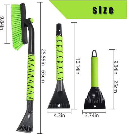 25" Snow Brush & Ice Scraper for Car Windshield, Detachable Snow Scrapers with Foam Grip for Cars, Trucks, SUVs