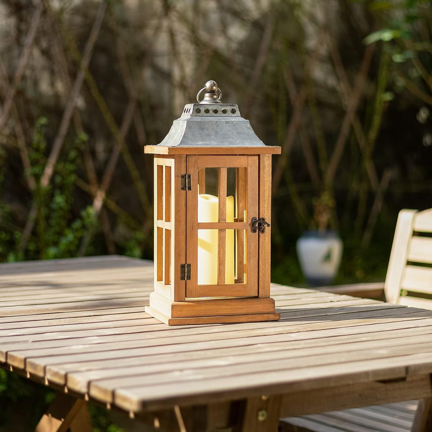 Bdor Lantern Decorative (Set of 2) - 15in IP65 Waterproof Vintage Style Candle Lantern, Decorative Lanterns for Home Decor, Indoor Outdoor, Front Porch, Garden, Farmhouse Weddings Style (No Candles)