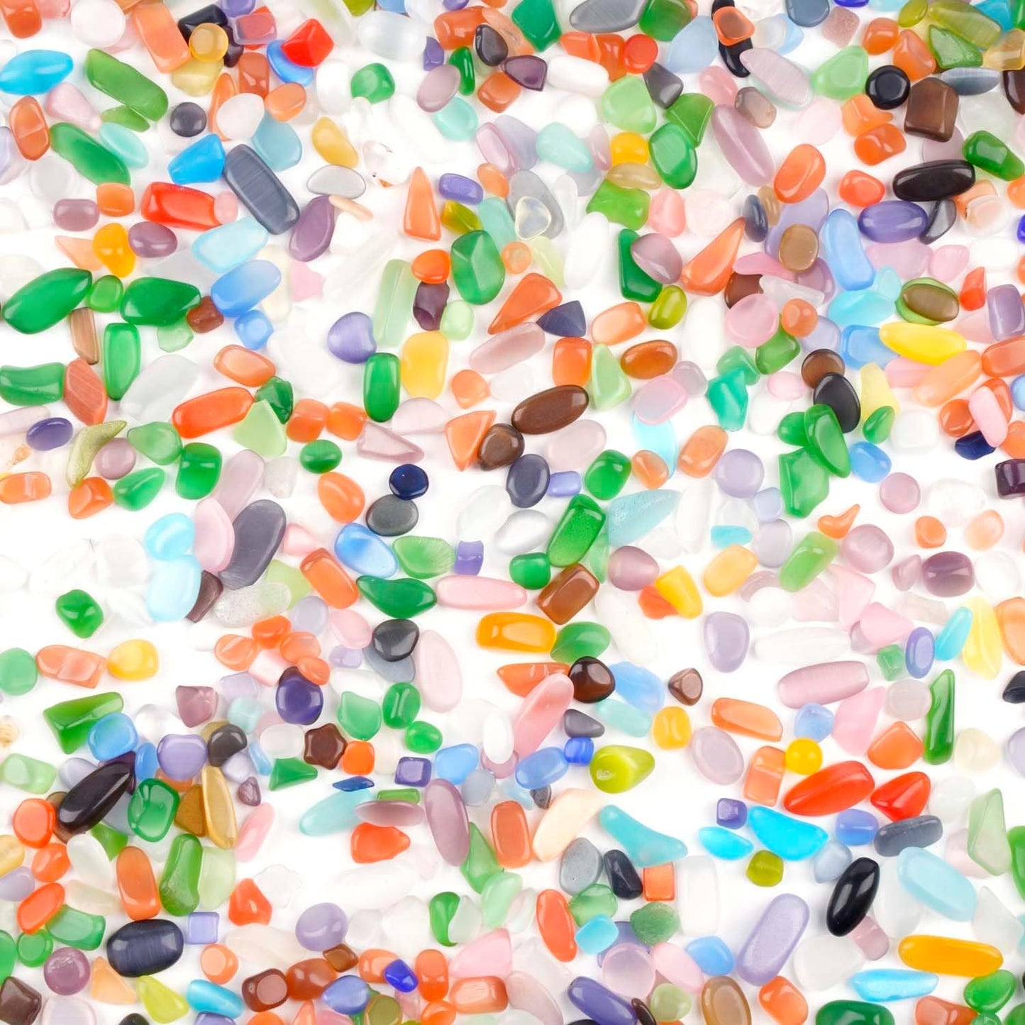 WAYBER Colorful Opal Pebbles, 1 Lb/460g Decorative Crystal Stones Rocks Sea Glass Gravel Sand for Aquarium/Turtle Tank/Succulent Plants/Flowerpot/Vase Decoration