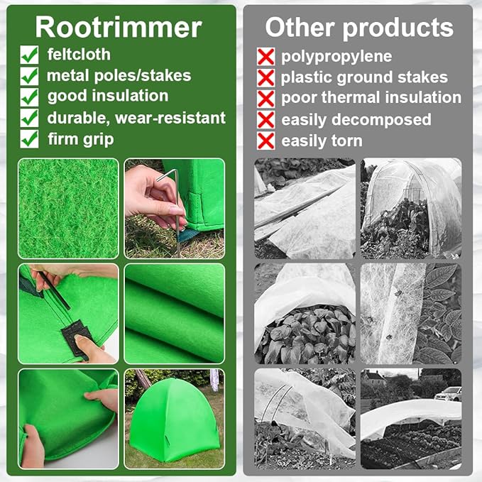 Frost Covers for Plants, 2-Pack Durable Plant Covers Freeze Protection, Reusable Tree Cover for Winter, Plant Tents Grow Bag Outdoor