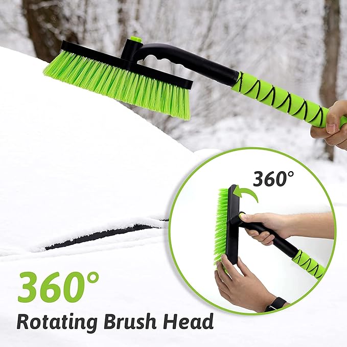 25" Snow Brush & Ice Scraper for Car Windshield, Detachable Snow Scrapers with Foam Grip for Cars, Trucks, SUVs