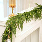 Faux Norfolk Pine Christmas Garland – Real Touch Greenery Artificial Cedar Christmas Garland for Fireplace Mantel, Staircase, Door Frame, Holiday Indoor Winter Décor (Prelit-6FT)