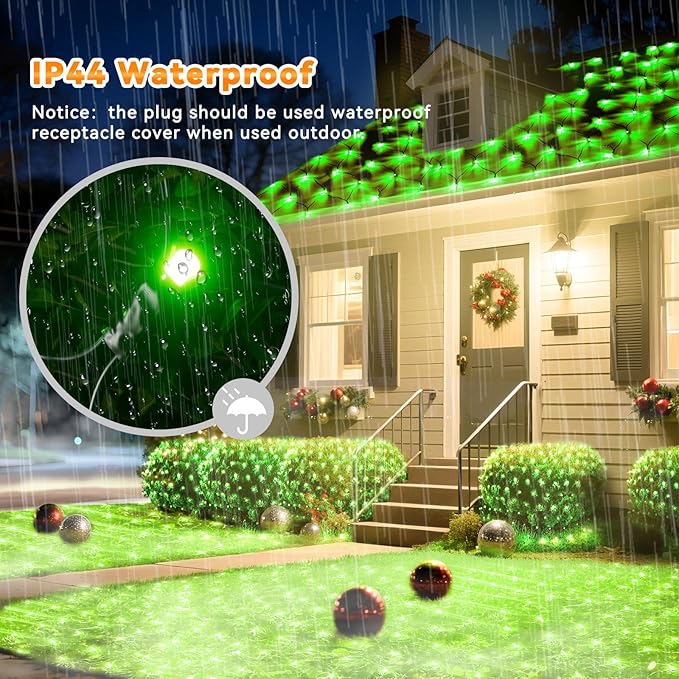 LitHome 21FT x 5FT Christmas Net Lights Outdoor Mesh Lights, 360 LED Christmas Net Light for Bushes Connectable, 8 Modes Green Giant Mesh Light Waterproof for Garden Party Roof St Patrick’s Day Decor