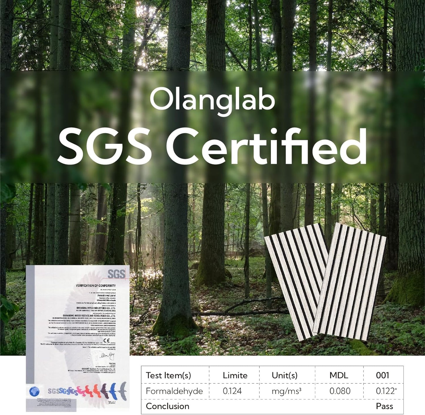 Olanglab Wood Slat Wall Panels 4 Pack, Wooden Acoustic Wall Panels, 94.5"x12.6" Each 3D Wall Panels for Interior Wall Decor (White-Extendo Trio)