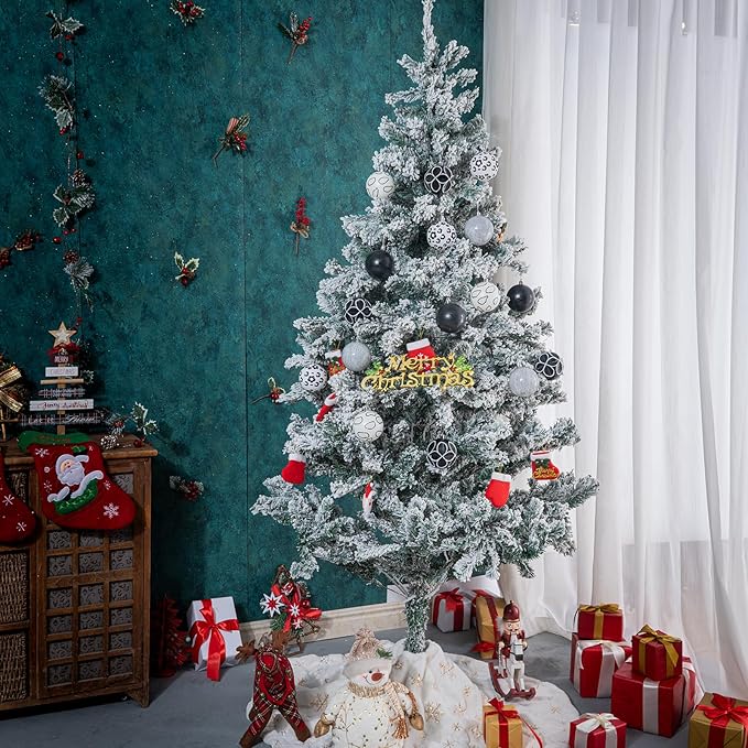 16CT Leopard Christmas Ornaments,Shatterproof Black and White Christmas Decorations, Lage Baubles Ornaments Hanging Decor for Xmas Tree Home Party Festivals (80MM/3.15'')