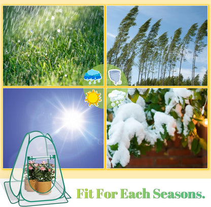 Pop Up Greenhouse Cover, Mini Greenhouse PVC Gardening Plant 2-Pack, Portable Small Green House for Indoor Outdoor, Sunshine Room Backyard Flow