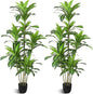 Artificial Trees 6Ft Dracaena Fragrans Faux Trees with 8 Heads Floor Plants for Living Room Decor Fake Silk Plants for Home Decor Indoor Potted Plants Office Garden Outdoor…