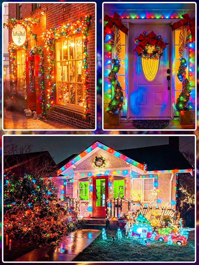 1000 LED Multicolored Christmas Lights Indoor Outdoor, Super Long 330 FT Green Wire String Lights with Memory & Timer & 8 Modes, Waterproof Fairy Light for Xmas Tree Party Yard Garden Christmas Decor