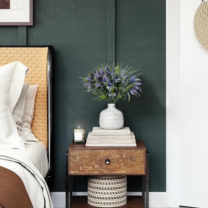 8 Bundles Artificial Plants Bushes Outdoor UV Resistant Fake Flowers Grass Bulk Faux Plastic Greenery for Fall Winter Summer Outside Window Box Planter Front Porch Yard Floral Arrangements