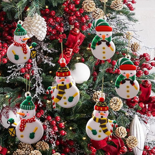 Christmas Ornaments Set Winter Snowman Ornaments for Christmas Tree Pendant Family Hanging Christmas Decorations for Xmas Home Party Holiday Decor 12 Pieces