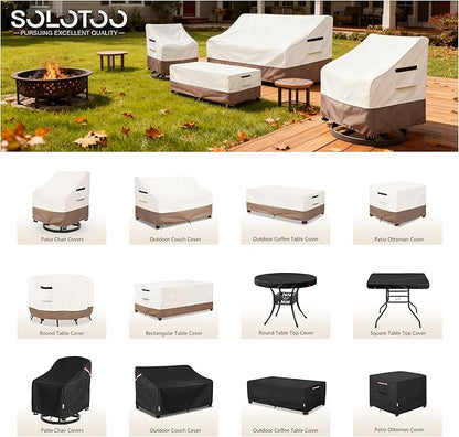 Patio Chair Covers Waterproof Patio Furniture Covers, 30W x 34D x 36H Inches Swivel Outdoor Chair Cover 4 Pack (Beige)