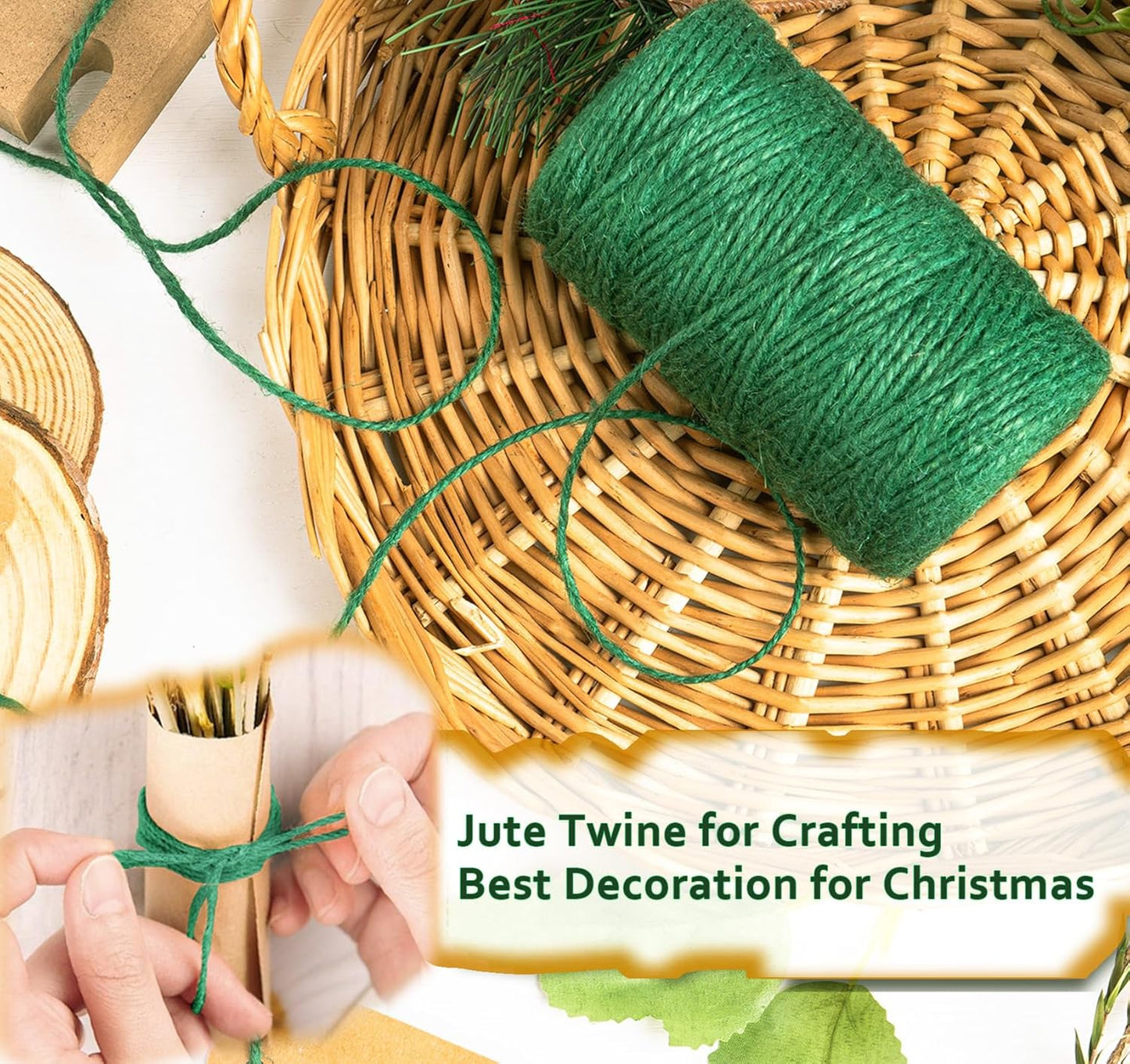 Garden Twine, 394 Feet 2mm Jute Twine,Baling Plant String,Gardening Jute for Climbing Plants,Tomatoes, Crafting Floristry 120-meter Green Hemp Rope, 2mm