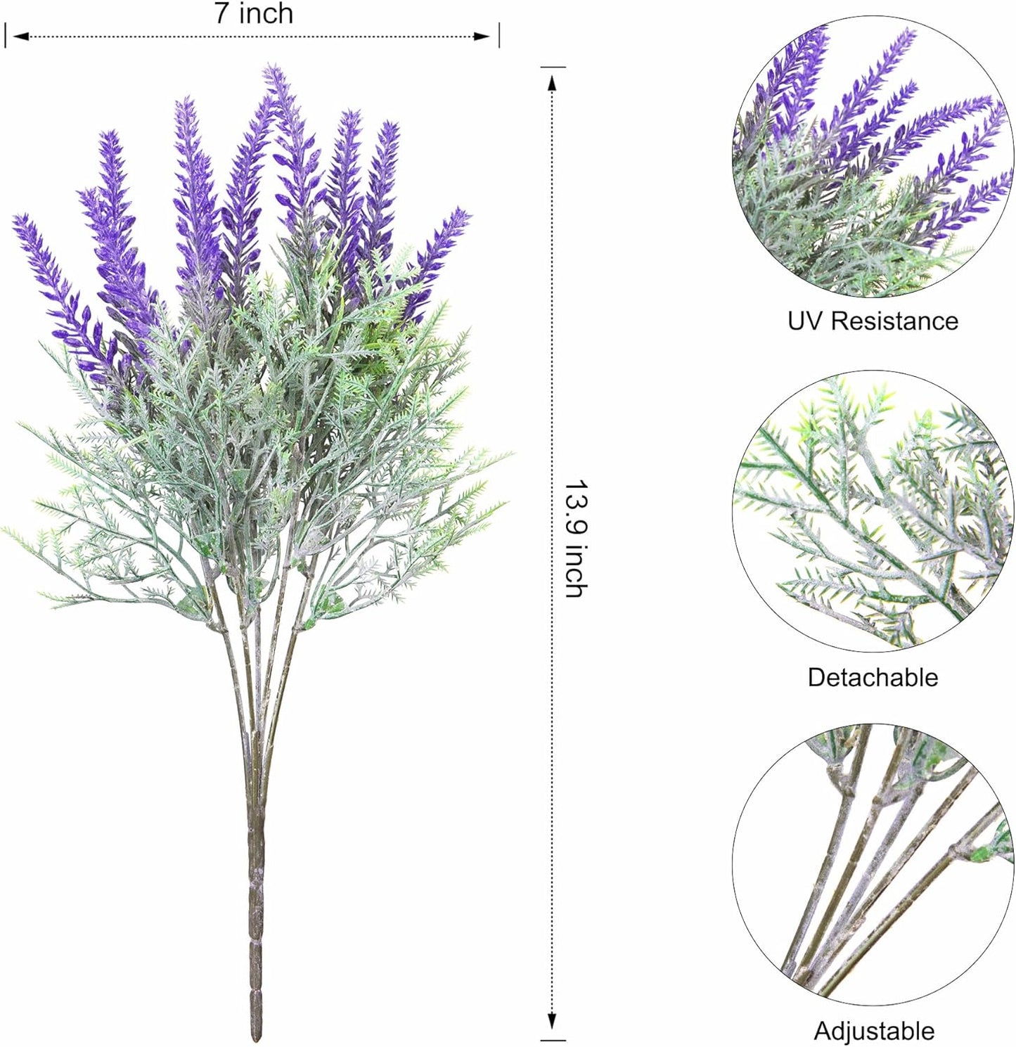 Ivydale Artificial Faux Outdoor Hanging Flowers Plants Basket for Porch Spring Decoration, 12 Bundlies Fake UV Resistant Lavender with Coconut Lining Baskets for Home Patio Balcony Yard
