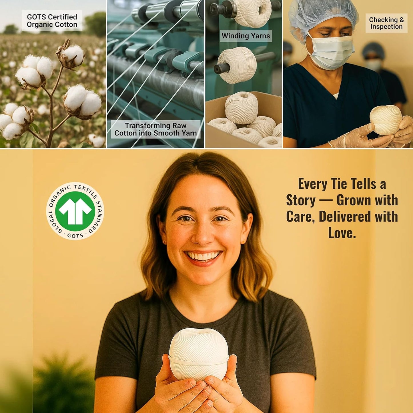 Organic Butcher’s Twine for Cooking & Trussing – 2mm Heavy-Duty Natural Cotton Kitchen Twine 200 Feet – Food-Safe, Oven-Safe String for Meat, Turkey, Baking, & Crafts