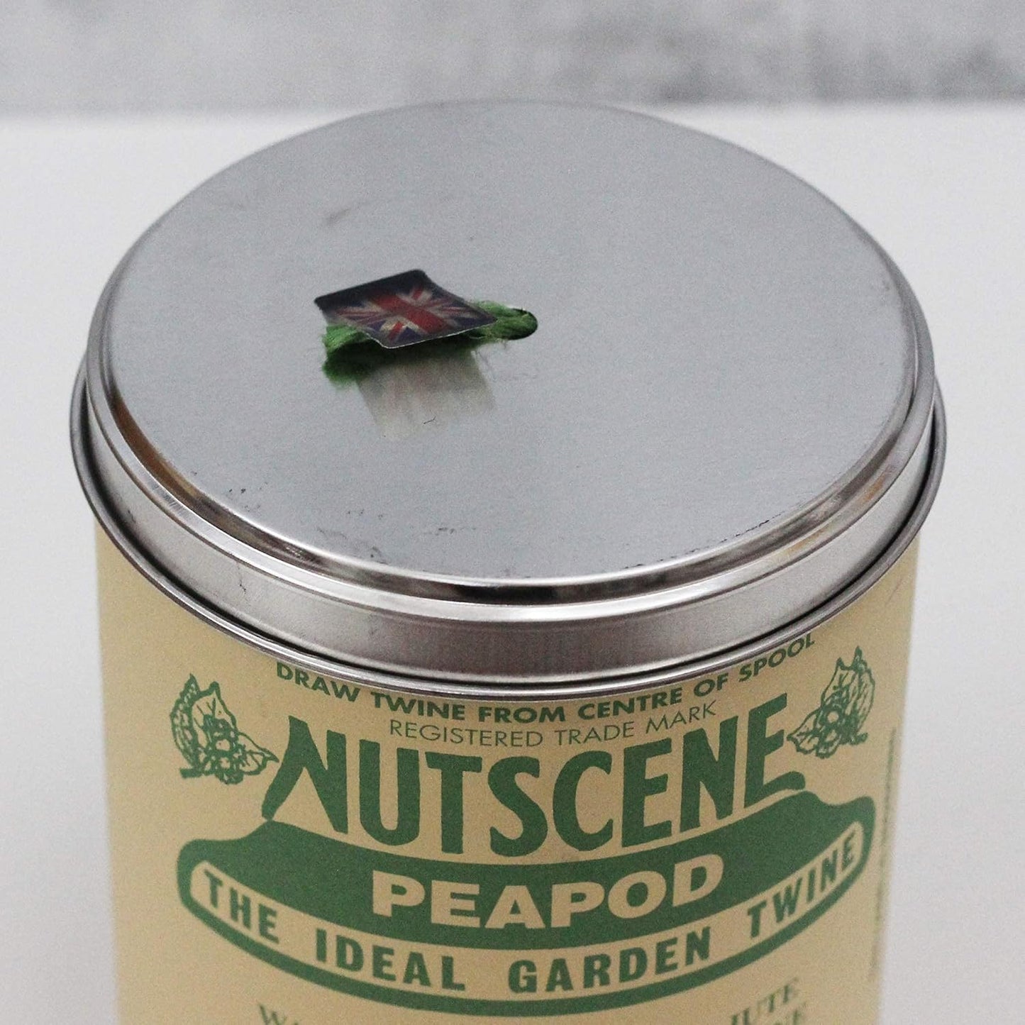 NUTSCENE Iconic Tin (Tin ‘O’ Twine) with Their Heritage Scottish Jute Twine and Hole in Top for Easy Dispensing. 14 Colors to Choose from. 164 Yards. (Peapod)
