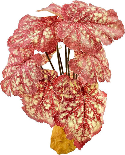 Woyrise Reptile Artificial Plants Terrarium Decor, Amphibian Cage Plant Bearded Dragon Tank Accessories fit Crested Gecko Leopard Lizard Chameleon Ball Python Snake Frog - Pink Heuchera