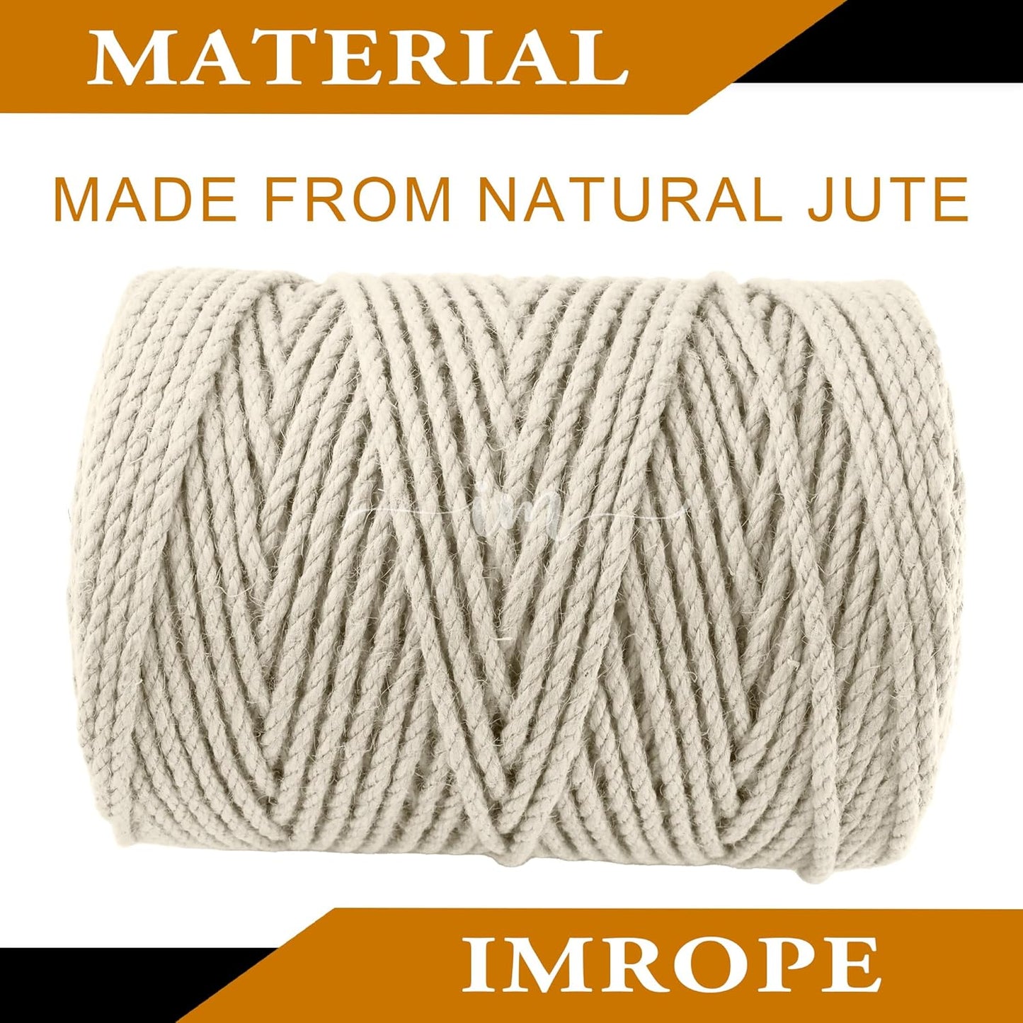 4mm x 500 Feet White Jute Rope, Twine for Gardening Tomato Climbing Plant Tie Floristry Crafts Gift Wrapping Packing Decor