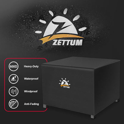 Fire Pit Cover Square 32 Inch - Outdoor Firepit Cover Heavy Duty & Waterproof, 600D Patio Fire Table Cover Gas Fire Pit Accessories Fit 32" Yaheetech Firepit - 32 x 32 x 16 Inch