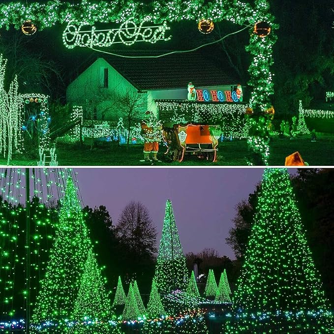 Connectable 240LED 88Ft 13Modes Christmas String Lights Indoor Outdoor | Extendable Green Wire Green Christmas Tree Lights with Timer | Twinkle Fairy Light Plug in for Xmas Tree Garden Decor(Green)